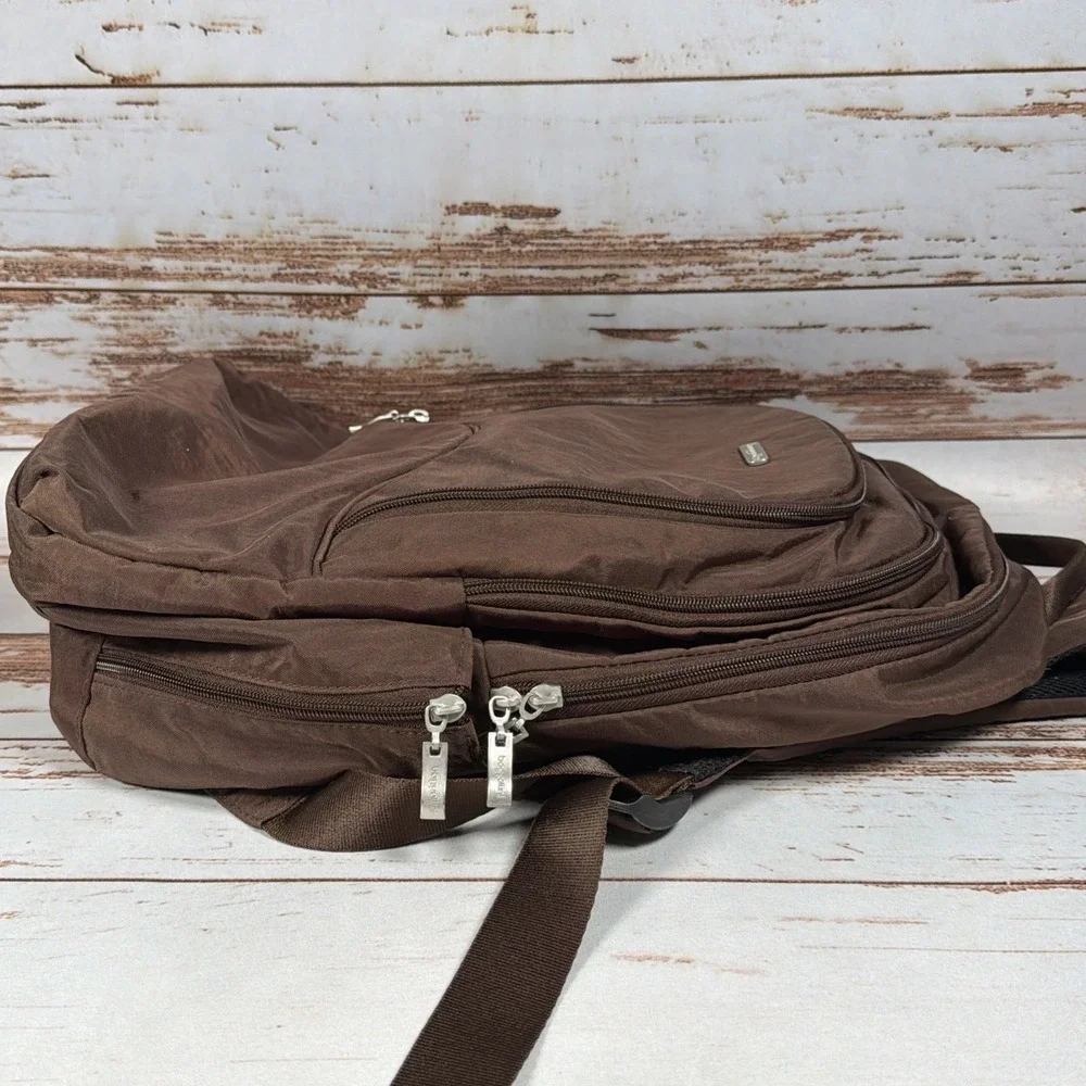 Baggallini Brown Convertible Backpack Shoulder Crossbody Travel Bag Pockets